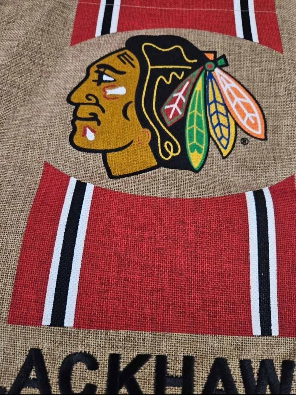 Chicago Blackhawks Burlap Team Towel - Red, Black, Yellow